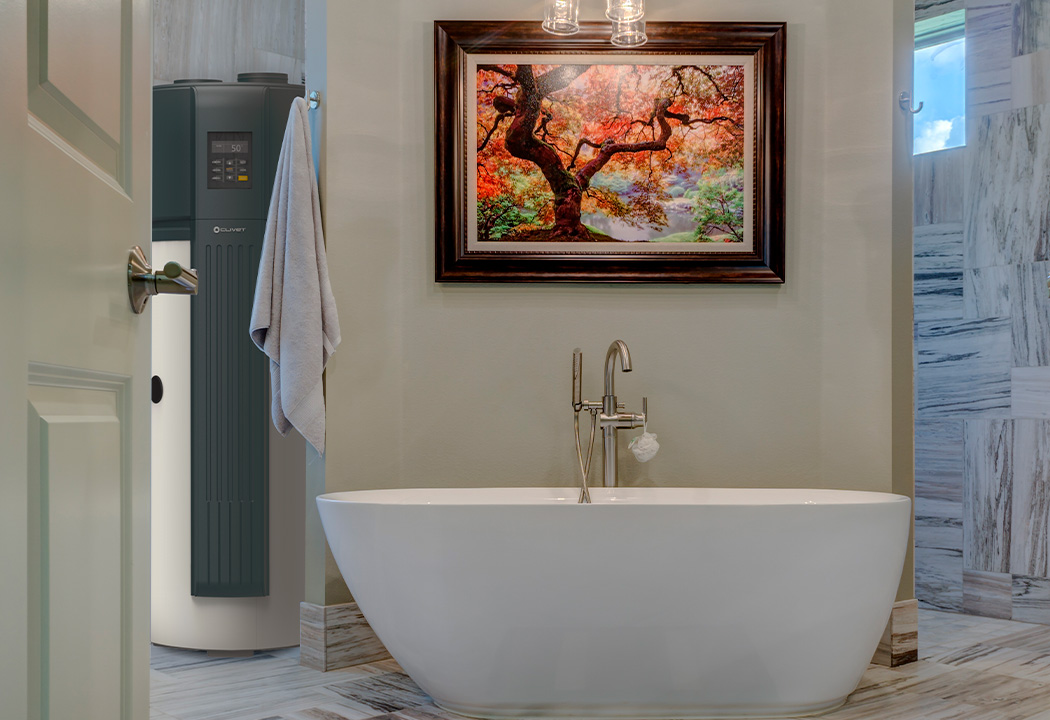 Badezimmer mit Warmwasseraufbereitung mit AQUA